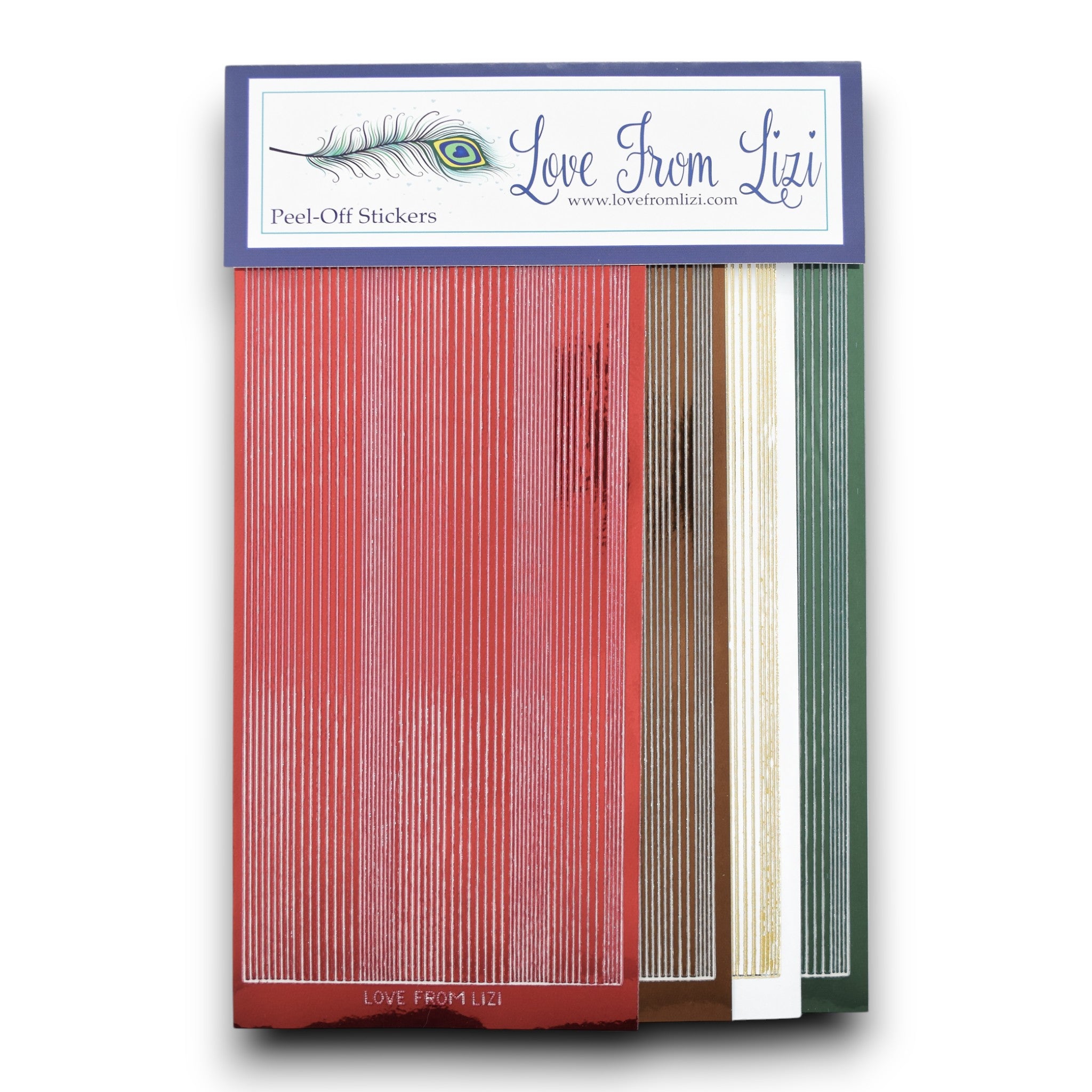 Ruby Red - Pin Stripe Peel-Off 4 Pack